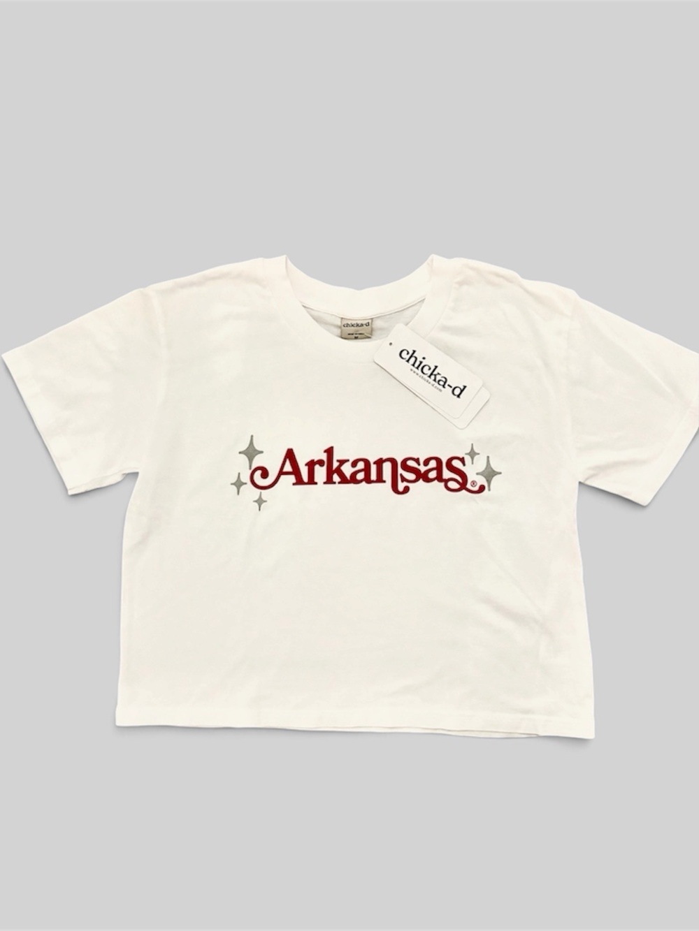 Chicka-d Arkansas Graphic Short Sleeve Tee in White Size Medium